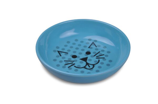 Whisker-Friendly Ecoware Cat Dish, Blue, 8 oz.