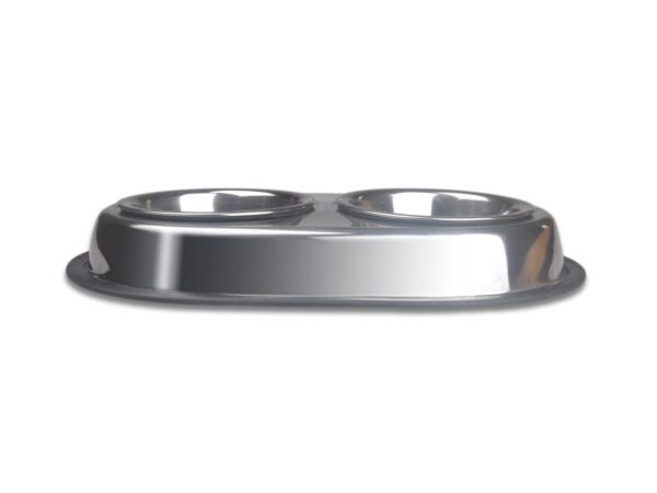 Heavyweight Small Stainless Steel Double Dish, Non-Tip - Image 5