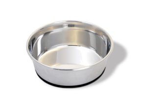 Heavyweight Medium Dish with full rubber bottom 48oz Stainless Steel
